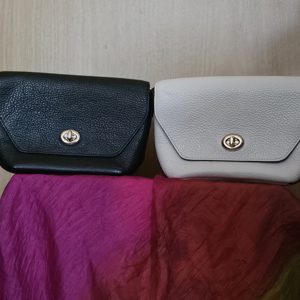 Coach Karlee Black Pebble Leather Crossbody